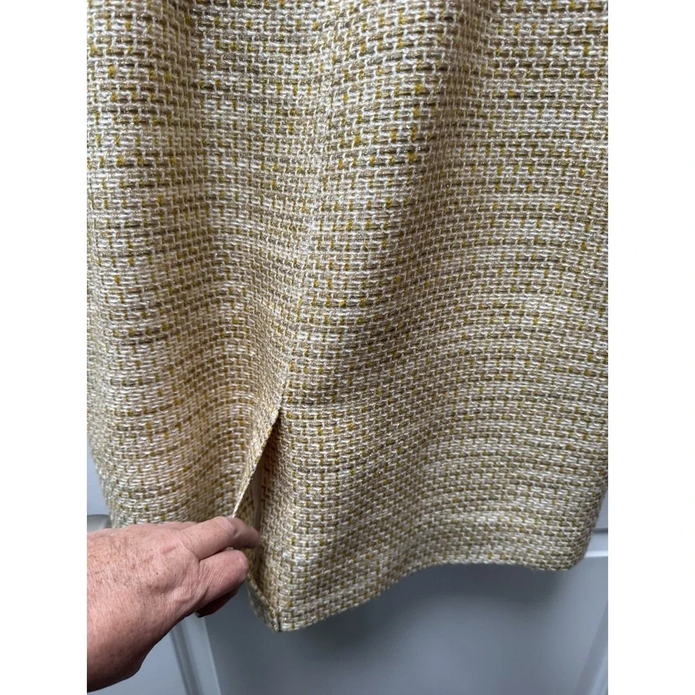 Tory Burch NWT Emma Dress Size 14 Yellow Sunglow Tweed Sleeveless Sheath‎